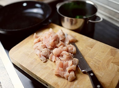 raw chicken from can